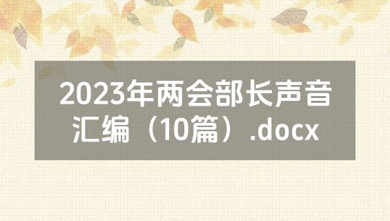 2023年两会部长声音汇编（10篇）.docx