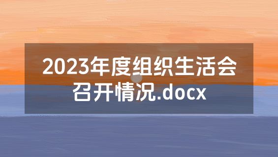 2023年度组织生活会召开情况.docx