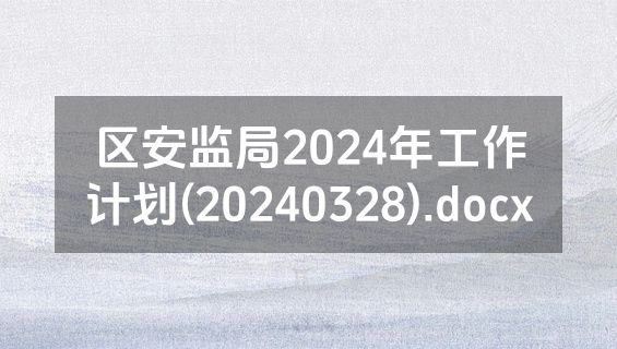 区安监局2024年工作计划(20240328).docx
