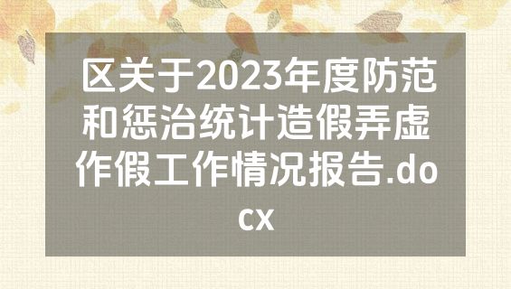 区关于2023年度防范和惩治统计造假弄虚作假工作情况报告.docx