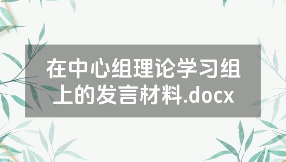 在中心组理论学习组上的发言材料.docx