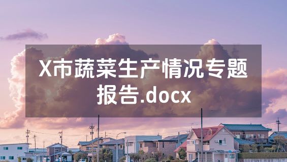 X市蔬菜生产情况专题报告.docx