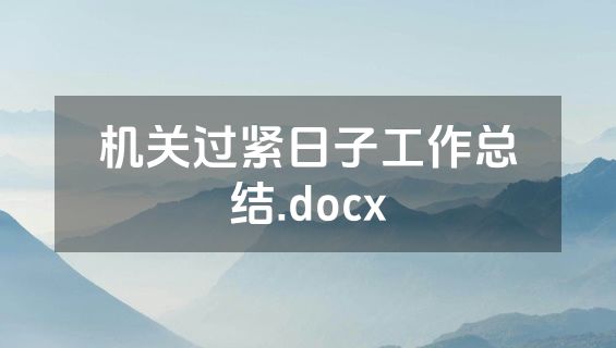 机关过紧日子工作总结.docx