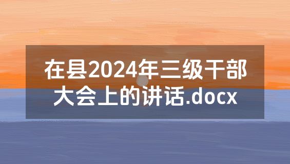在县2024年三级干部大会上的讲话.docx