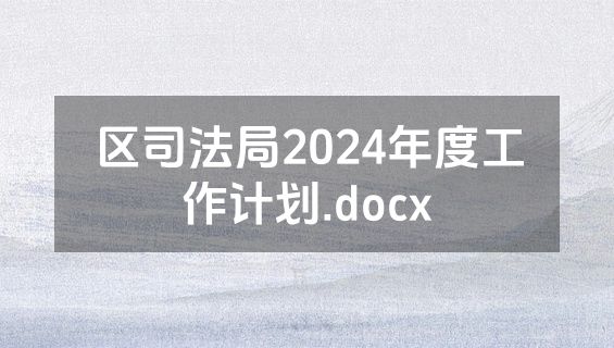 区司法局2024年度工作计划.docx