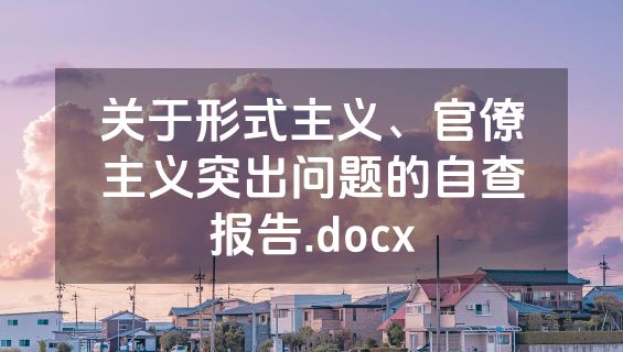 关于形式主义、官僚主义突出问题的自查报告.docx