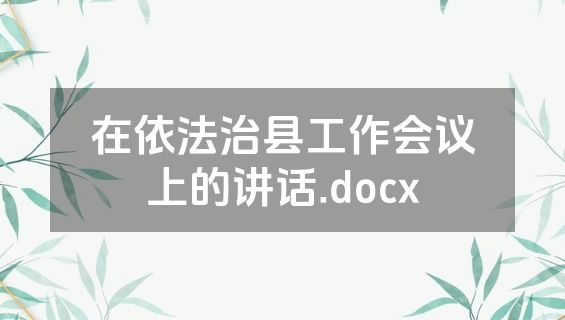 在依法治县工作会议上的讲话.docx