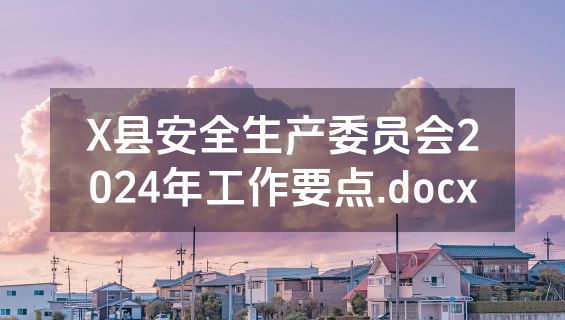 X县安全生产委员会2024年工作要点.docx