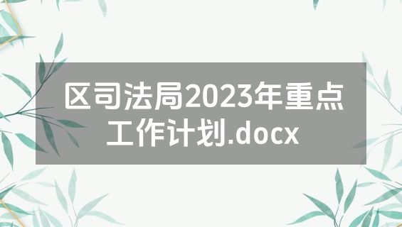 区司法局2023年重点工作计划.docx