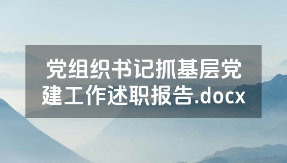 党组织书记抓基层党建工作述职报告.docx