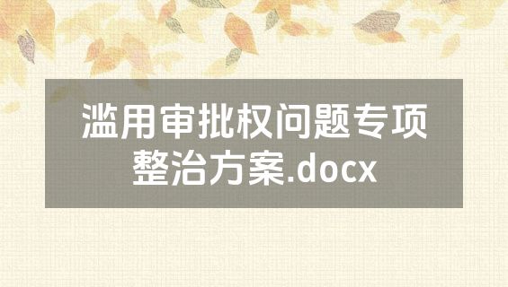 滥用审批权问题专项整治方案.docx