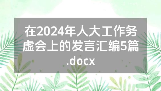 在2024年人大工作务虚会上的发言汇编5篇.docx