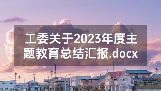 工委关于2023年度主题教育总结汇报.docx