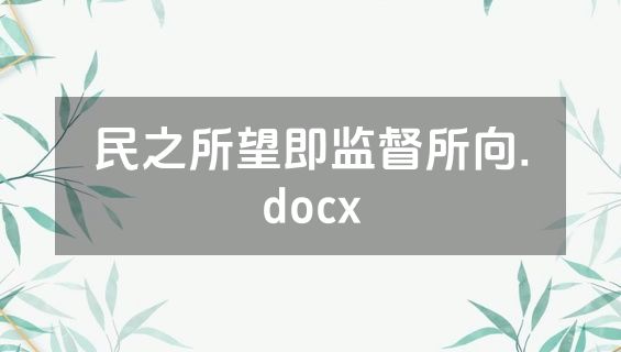 民之所望即监督所向.docx