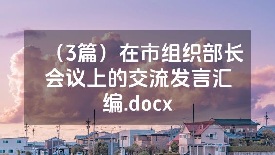（3篇）在市组织部长会议上的交流发言汇编.docx