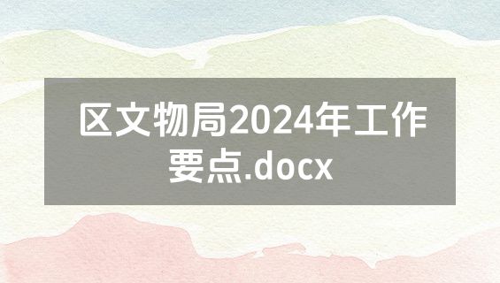 区文物局2024年工作要点.docx
