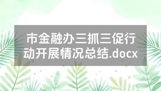 市金融办三抓三促行动开展情况总结.docx