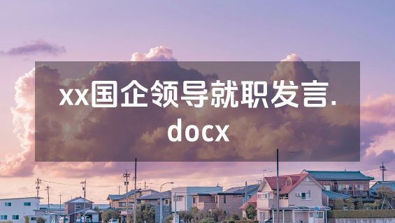 xx国企领导就职发言.docx