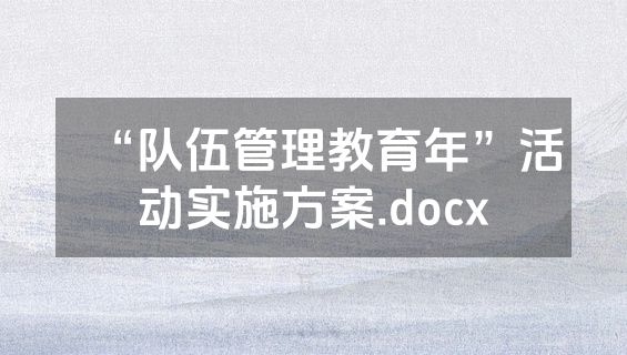 “队伍管理教育年”活动实施方案.docx