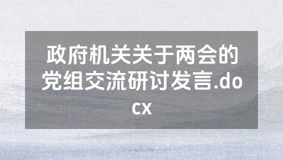 政府机关关于两会的党组交流研讨发言.docx