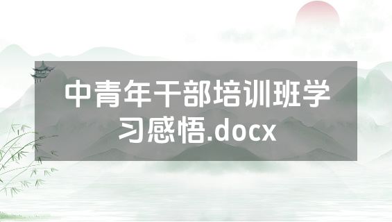 中青年干部培训班学习感悟.docx