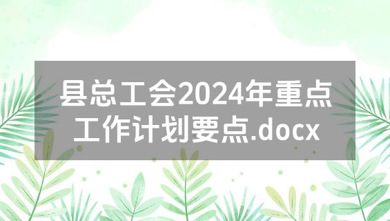 县总工会2024年重点工作计划要点.docx