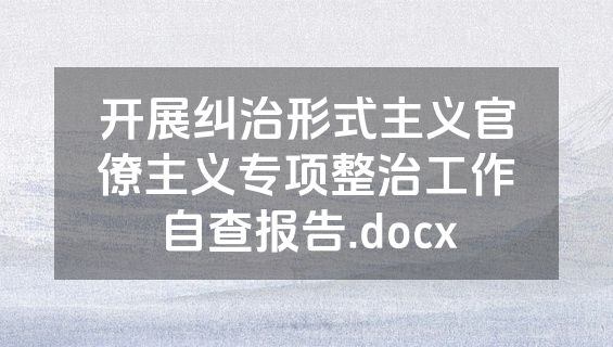 开展纠治形式主义官僚主义专项整治工作自查报告.docx