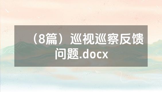 （8篇）巡视巡察反馈问题.docx