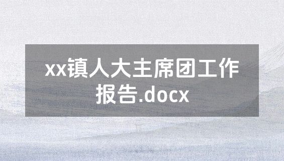 xx镇人大主席团工作报告.docx
