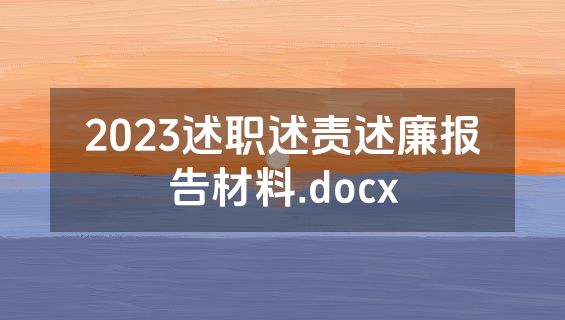 2023述职述责述廉报告材料.docx