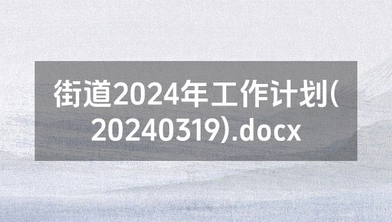 街道2024年工作计划(20240319).docx