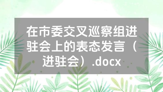 在市委交叉巡察组进驻会上的表态发言（进驻会）.docx