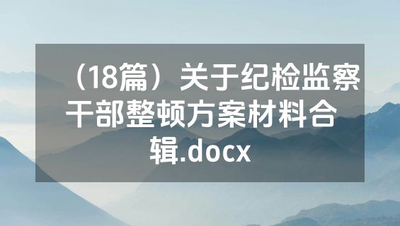 （18篇）关于纪检监察干部整顿方案材料合辑.docx