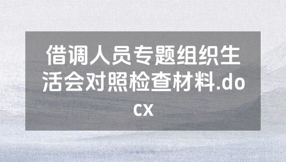 借调人员专题组织生活会对照检查材料.docx