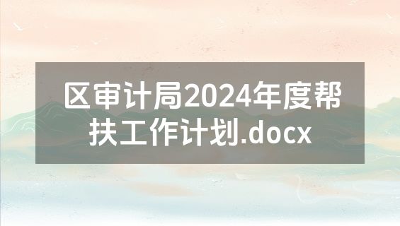 区审计局2024年度帮扶工作计划.docx