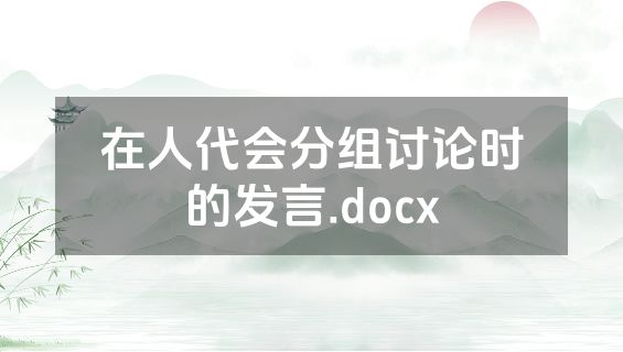 在人代会分组讨论时的发言.docx