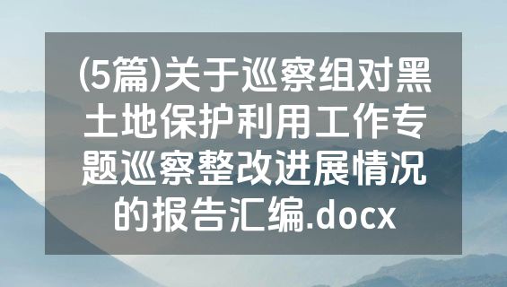 (5篇)关于巡察组对黑土地保护利用工作专题巡察整改进展情况的报告汇编.docx