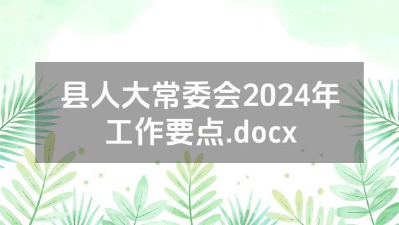 县人大常委会2024年工作要点.docx