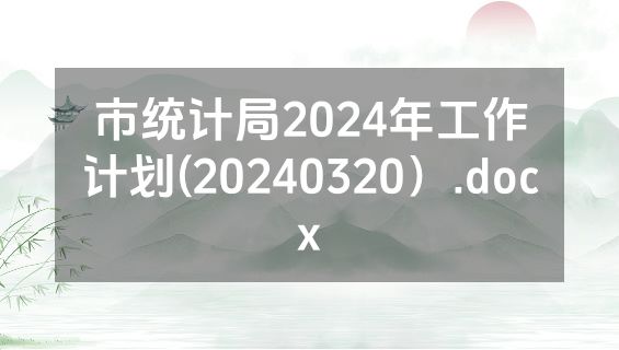 市统计局2024年工作计划(20240320）.docx