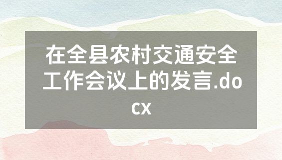 在全县农村交通安全工作会议上的发言.docx