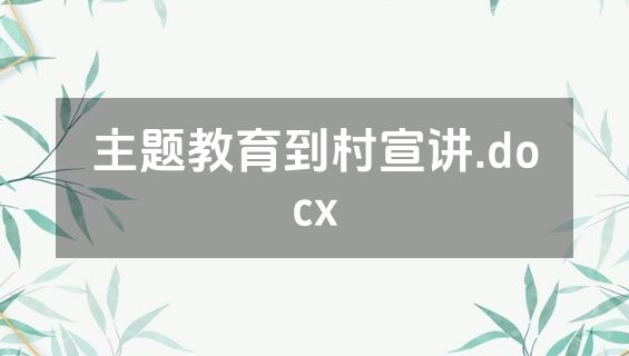 主题教育到村宣讲.docx