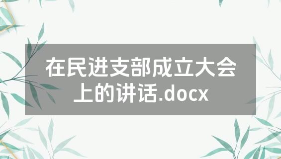 在民进支部成立大会上的讲话.docx