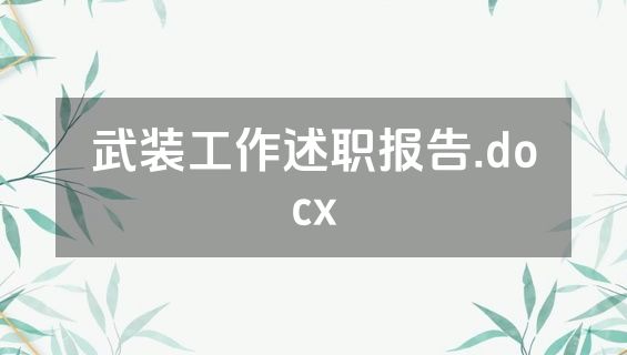 武装工作述职报告.docx