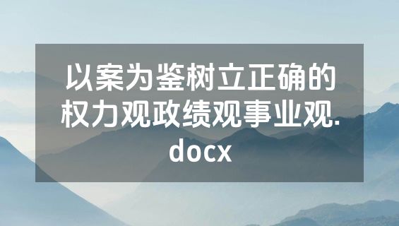 以案为鉴树立正确的权力观政绩观事业观.docx
