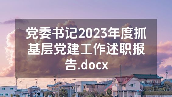 党委书记2023年度抓基层党建工作述职报告.docx