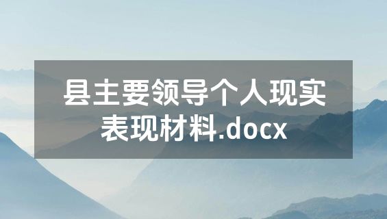 县主要领导个人现实表现材料.docx