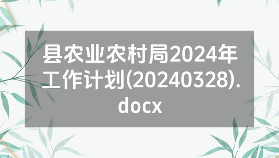 县农业农村局2024年工作计划(20240328).docx
