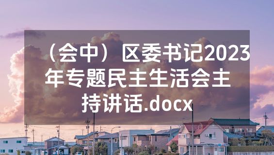 （会中）区委书记2023年专题民主生活会主持讲话.docx