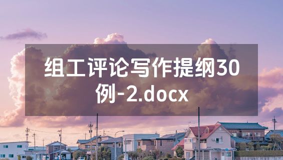 组工评论写作提纲30例-2.docx
