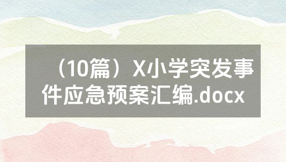 （10篇）X小学突发事件应急预案汇编.docx